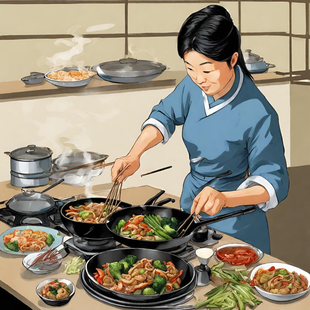 stir-frying was brought by Chinese immigrants